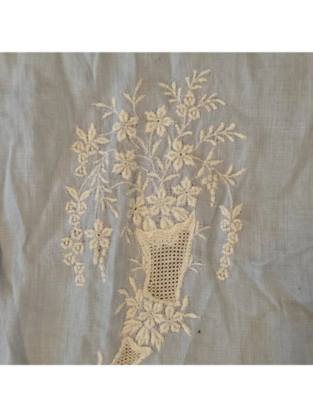 4 Vintage Blue and White Embroidered Hand or Tea Towels AS IS Crafting